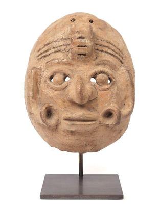 Lot 259 rare costa rican ceramic mask