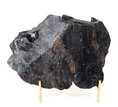 Lot 197 large raw unpolished obsidian specimen wstand