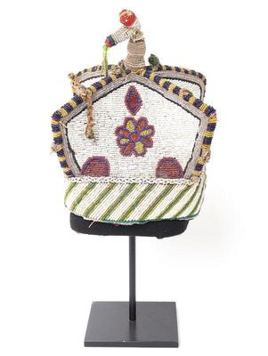 Lot 330 yoruba beaded royal male coronet