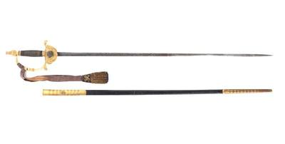 Lot 40 scotland king bodyguard sword scabbard, & knot