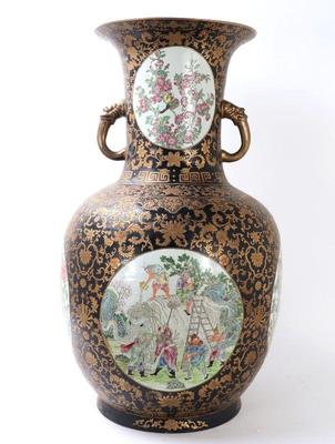 Lot 283 massive chinese black gold vase