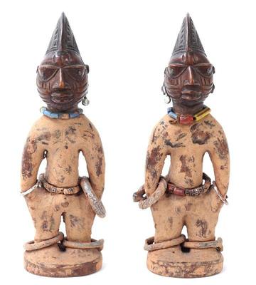 Lot 321 early twin african ibeji figures