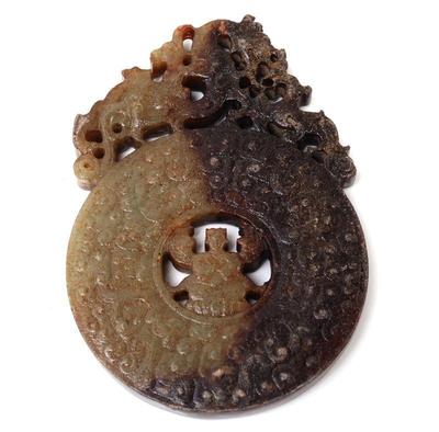 Lot 296 chinese hardstone bi disc