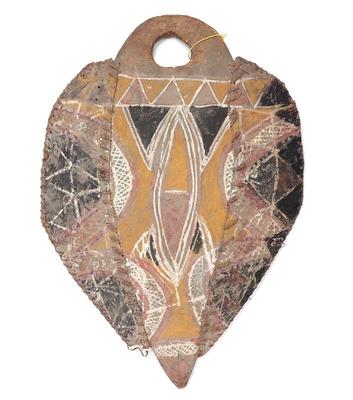 Lot 145 png painted wood dance shield