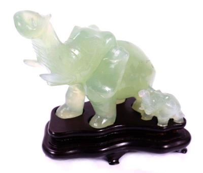 Lot 269 gorgeous chinese jade elephant mother child
