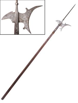 Lot 30 engraved halberd polearm ex higgins armory museum