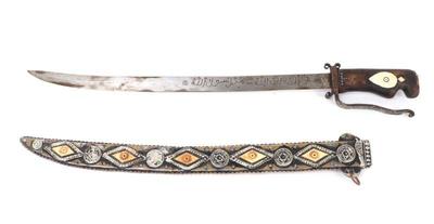 Lot 45 islamic inscribed sword w scabbard