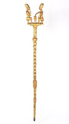Lot 186 akan gold okyeame poma' linguist staff, 19th early 20th c.