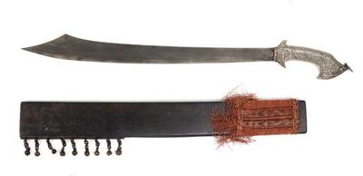Lot 69 rare silver gilt t boli sword & 9 bell scabbard