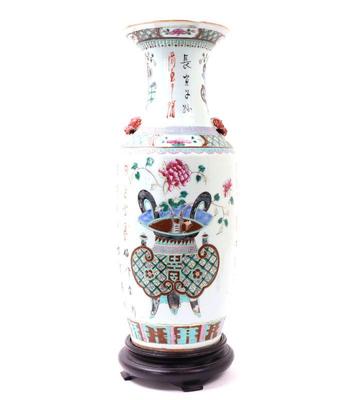Lot 284 beautiful tall chinese porcelain vase wstand