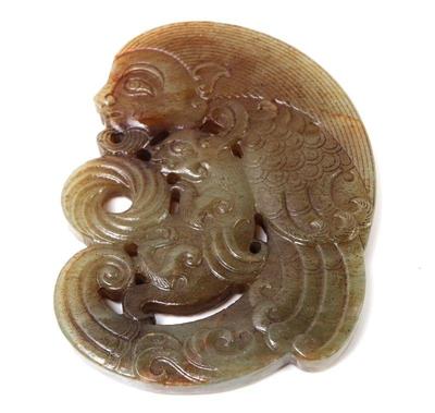 Lot 289 chinese hardstone archaistic beast carving