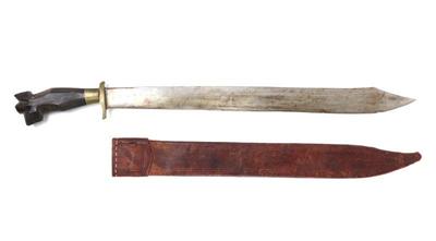 Sale Photo Thumbnail #76: Lot 79 negrito bolo sword scabbard, inscribed 1968