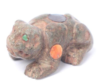 Sale Photo Thumbnail #213: Lot 219 pre columbian jade miniature jaguar w inset stone spots