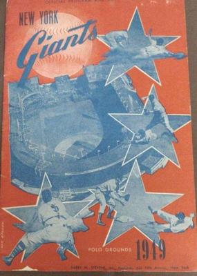 1949 baseball programscore card