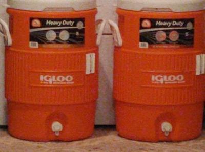 Igloo brand water coolers