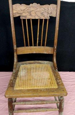 Oak straight chair