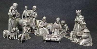 Hudson pewter nativity figurines
