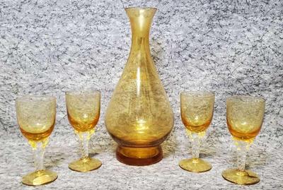 Portuguese crystal aperatif set