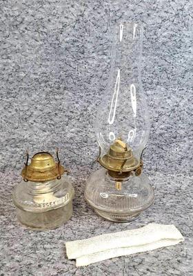 Glass hurricane lamps