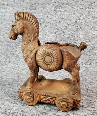 Ceramic hickok trojan horse planter