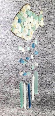 Fish sea glass suncatcher wind chime