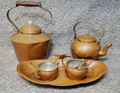 Vintage copper tea ware