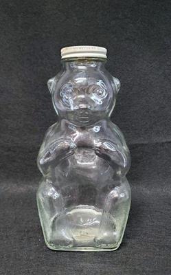 Snow crest bear shaped glass bottle bank