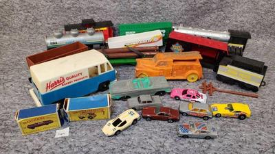 Hot wheels tootsietoys, train cars, mid century die cast