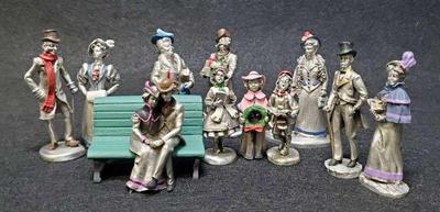 Hudson pewter christmas 19th century london villagers figurines