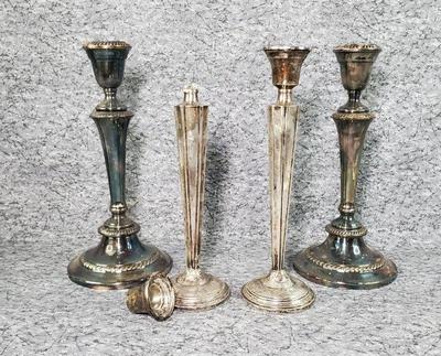 Weighted sterling and gorham silverplated candlesticks