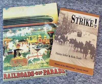 Books with cds strike the musical, railroads on parade