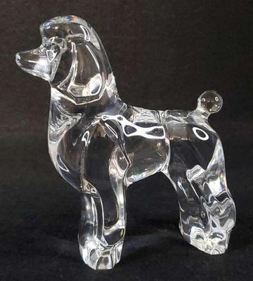 Baccarat crystal poodle dog figure