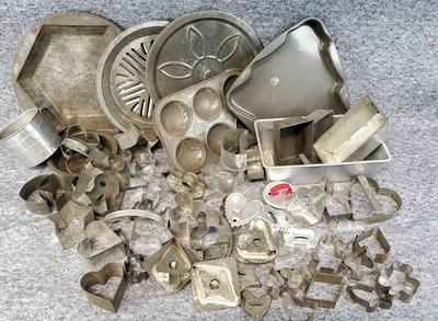 Vintage baking pans cookie cutters