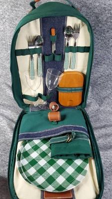Brookstone picnic backpack with supplies inside