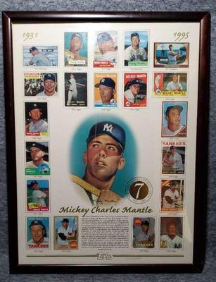 Framed yankees mickey mantel poster