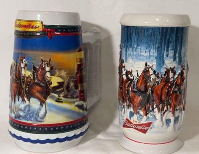 Two collectible budweiser mugs