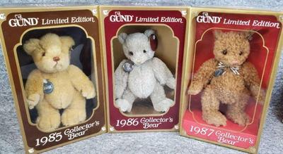 Boxed gund 1985 1986, 1987 gundy bears