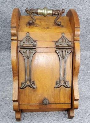 Antique wooden coal shuttle