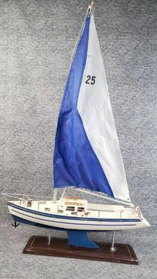 Wooden model sailboat