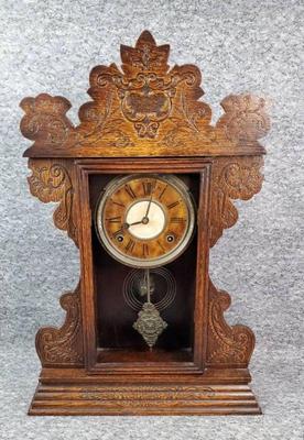 Antique oak session clock