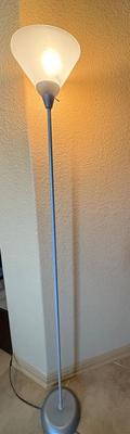 Floor Lamp Single Bulb Gray Metal