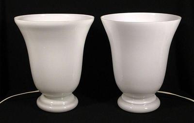Excellent pair of vintage cased glass lamps by SCE, France