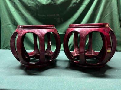 Chinese redwood barrel stool