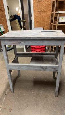 Homemade wooden work table