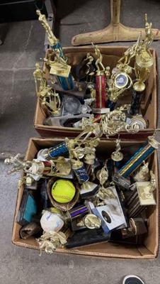 Mystery lot of sport trophies and medal
