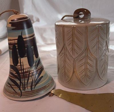 A couple of ceramic bales