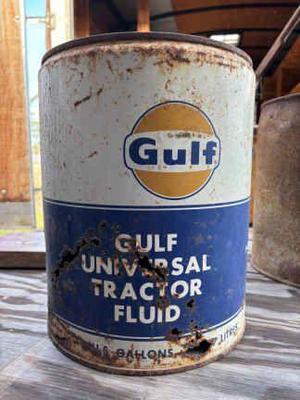 Vintage gulf universal tractor fluid 5 gallon can