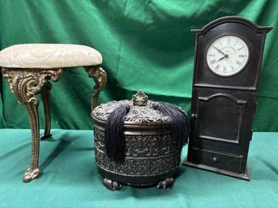 Vintage victorian upholstered 3 leg stool and more