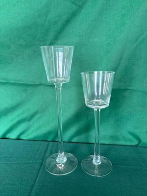 Clear glass candle holders