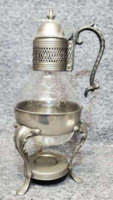 Vintage corning glass chafing carafe